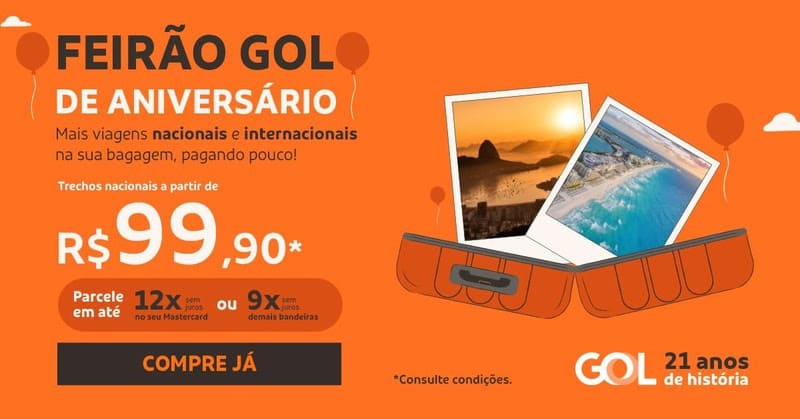 Ofertas de Aniversário da Gol