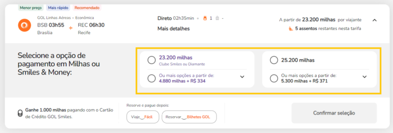 Clube Smiles preço diferenciado